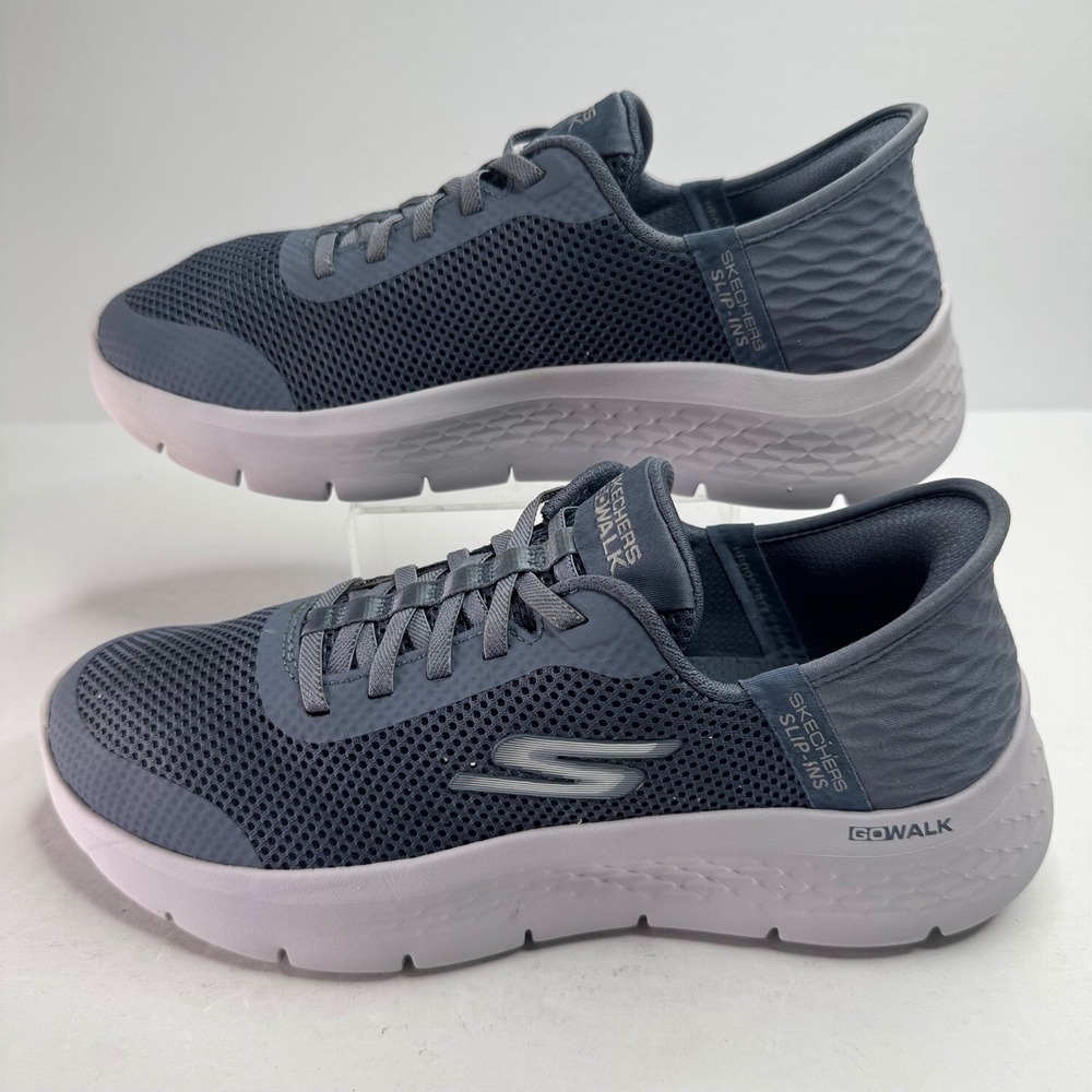 Skechers Mens Go Walk Anywhere Slip-ins Blue Athletic Sneakers 124836 Size 8